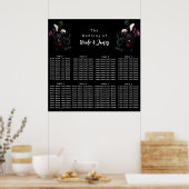 Dark Moody Romantic Floral Wedding Chart Poster (Küche)