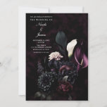 Dark Moody Romantic Floral Wedding Einladung<br><div class="desc">Passen Sie Ihre woll-Möglichkeiten an.</div>