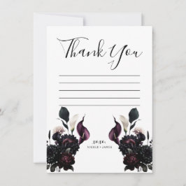 Dark Moody Romantic Floral Wedding Vielen Dank Einladung