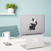 Dark Moody Romantic Floral White Wedding Aufkleber (Laptop auf Schreibtisch)