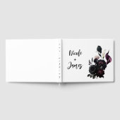 Dark Moody Romantic Floral White Wedding Gästebuch (Voll)