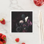 Dark Moody Romantic Floral White Wedding Serviette (Beispiel)