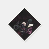 Dark Moody Romantic Floral White Wedding Serviette (Ecke)