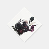 Dark Moody Romantic Floral White Wedding Serviette (Ecke)