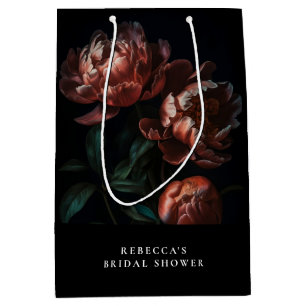 Dark Moody Romantic Florals Brautparty Mittlere Geschenktüte