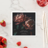 Dark Moody Romantic Florals Brautparty Serviette (Beispiel)