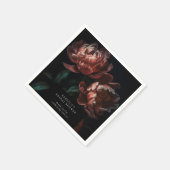 Dark Moody Romantic Florals Brautparty Serviette (Ecke)