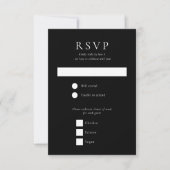 Dark Moody Romantic Gothic Blume Hochzeit RSVP Karte (Vorderseite)
