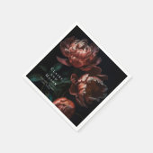 Dark Moody Romantic Gothic Blume Hochzeit Serviette (Ecke)