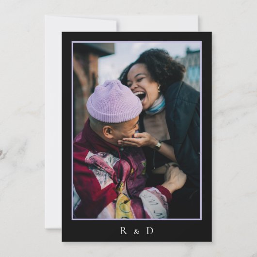 Dark Moody Romantic Lilac Lavender Floral Wedding Einladung (Rückseite)