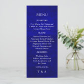 Dark Moody Royal Blue mit Scratches Menu Einladung (Stehend Vorderseite)