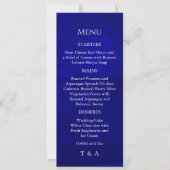 Dark Moody Royal Blue mit Scratches Menu Einladung (Vorderseite)