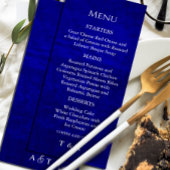 Dark Moody Royal Blue mit Scratches Menu Einladung