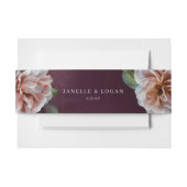 Dark + Moody Rustic Floral Wedding Einladungsbanderole (Vorderseite Beispiel)