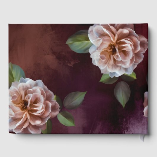 Dark + Moody Rustic Floral Wedding Gästebuch (Rückseite)