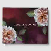 Dark + Moody Rustic Floral Wedding Gästebuch (Vorderseite)