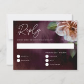 Dark + Moody Rustic Floral Wedding Repcard Einladung (Vorderseite)