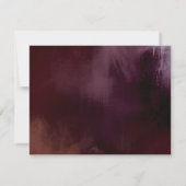 Dark + Moody Rustic Floral Wedding Repcard Einladung (Rückseite)