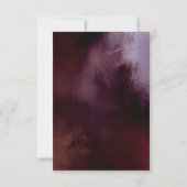 Dark + Moody Rustic Floral Wedding Repcard RSVP Karte (Rückseite)