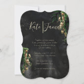 Dark & Moody Snapdragon Skulls Hochzeit Einladung (Vorderseite)