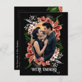 Dark Moody Verlobung Ankündigung Custom Foto Postkarte (Vorne/Hinten)