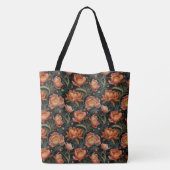 Dark & Moody Vibranly Orange Peony Blume Tasche (Rückseite)