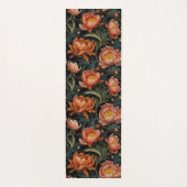 Dark & Moody Vibranly Orange Peony Blume Yogamatte (Rückseite)
