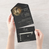 Dark Moody Viktorianisch Kissingmond & Sun Dinner All In One Einladung (Abreißen)