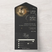 Dark Moody Viktorianisch Kissingmond & Sun Dinner All In One Einladung (Innen Boden)