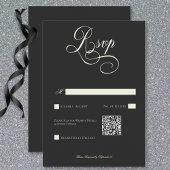 Dark Moody Viktorianisch Moon & Sun Wedding QR Cod RSVP Karte
