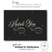 Dark Moody Viktorianisch Stars Hochzeit Dankeskarte