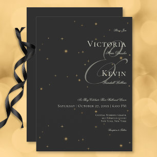 Dark Moody Viktorianisch Stars Hochzeit Einladung