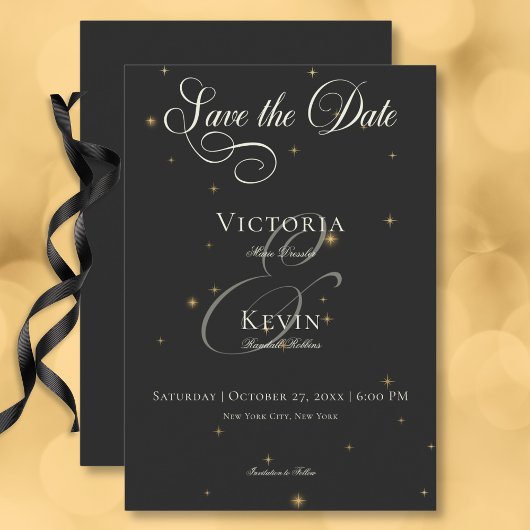 Dark Moody Viktorianisch Stars Hochzeit Save The Date