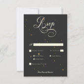 Dark Moody Viktorianisch Stars Hochzeitsessen RSVP Karte (Vorderseite)