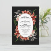 Dark Moody Wedding Einladung QR Code botanisch (Stehend Vorderseite)