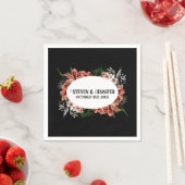 Dark & Moody Wedding Napkins Personalisierte Namen Serviette (Beispiel)