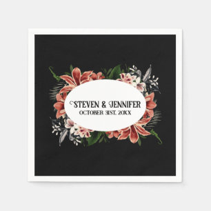 Dark & Moody Wedding Napkins Personalisierte Namen Serviette