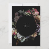 Dark Moody Wedding Purple Blumen Black Gold Einladung (Rückseite)