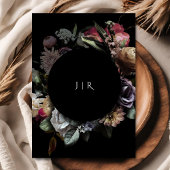 Dark Moody Wedding Purple Blumen Black Gold Einladung