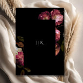 Dark Moody Wedding Purple Blumen Elegant Black Einladung