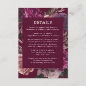 Dark Moody Winter Burgundy & Maroon Floral Wedding Begleitkarte (Vorderseite)