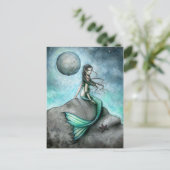 Dark Moon Meramid Fantasy Art Postcard Postkarte (Stehend Vorderseite)