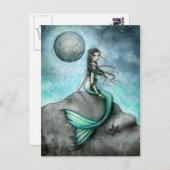 Dark Moon Meramid Fantasy Art Postcard Postkarte (Vorne/Hinten)