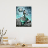 Dark Moon Mermaid Fantasy Art Poster (Küche)
