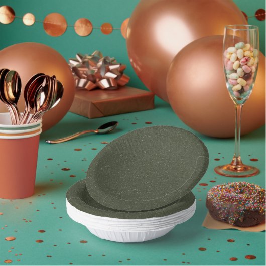 Dark Moss Glitzer Look Paper Plate - Anpassbar Pappteller (Multi)