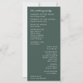 Dark Moss Green Modern Floral Botanprogramme (Rückseite)
