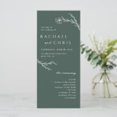 Dark Moss Green Modern Floral Botanprogramme (Stehend Vorderseite)