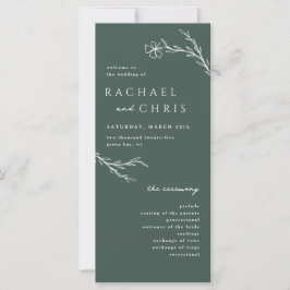 Dark Moss Green Modern Floral Botanprogramme