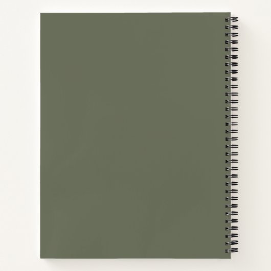 Dark Moss Green Spiral Sketchbook - Anpassbar Notizblock (Rückseite)