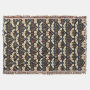 Dark Moth Witchy Boho Botanisches Muster Decke